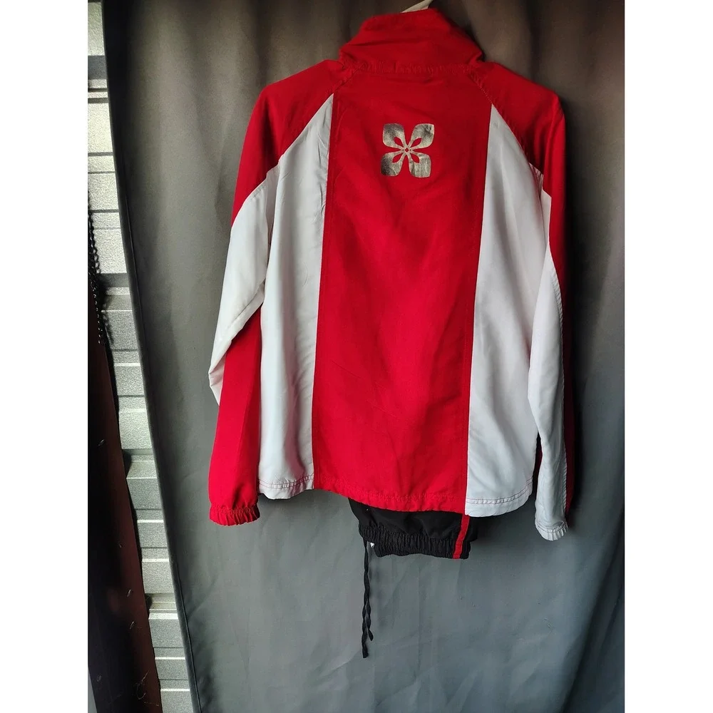 Kim Rogers Red White Black Tracksuit Set Windbreaker Jacket Pants Medium